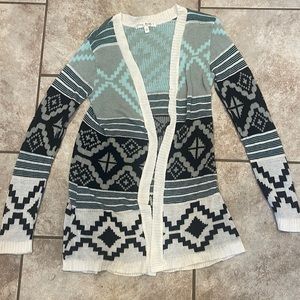 Printed cardigan sweater